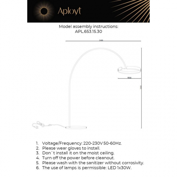 Торшер Aployt Leonn APL.653.15.30 Торшер Aployt Leonn APL.653.15.30