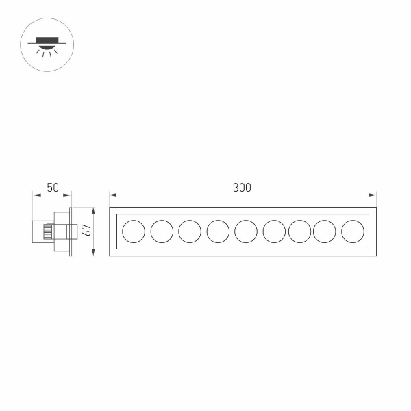 Встраиваемый светодиодный светильник Arlight MS-ORIENT-BUILT-TURN-TC-S67x300-20W Day4000 037211 Встраиваемый светодиодный светильник Arlight MS-ORIENT-BUILT-TURN-TC-S67x300-20W Day4000 037211