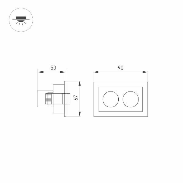 Встраиваемый светодиодный светильник Arlight MS-Orient-Built-Turn-TC-S67x90-5W Warm3000 034876 Встраиваемый светодиодный светильник Arlight MS-Orient-Built-Turn-TC-S67x90-5W Warm3000 034876