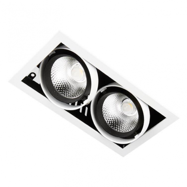 Встраиваемый светодиодный светильник Ambrella light Cardano T812 BK/CH 2*12W 4200K Встраиваемый светодиодный светильник Ambrella light Cardano T812 BK/CH 2*12W 4200K