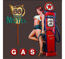 Картина на холсте с LED подсветкой Pin Up Girl Gasoline Innova FP00279, 40*40 см (6/162) Б0040129