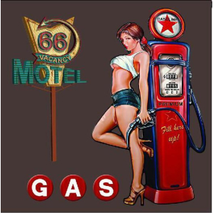 Картина на холсте с LED подсветкой Pin Up Girl Gasoline Innova FP00279, 40*40 см (6/162) Б0040129