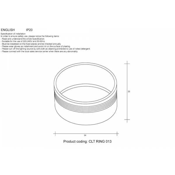 Декоративное кольцо Crystal Lux CLT Ring 013 GO Декоративное кольцо Crystal Lux CLT Ring 013 GO