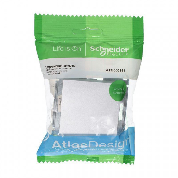 Переключатель одноклавишный Systeme Electric AtlasDesign 10A 250V алюминий ATN000361 Переключатель одноклавишный Systeme Electric AtlasDesign 10A 250V алюминий ATN000361