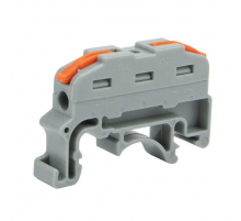 Клемма СМК 222-421D проходная 1-полюсная, с креплением на DIN-рейку (0,08-4 мм²), серая (5 шт./уп.) REXANT 07-6263-1-05