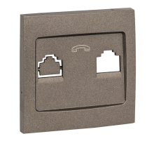 Валенсия лицевая панель розетки Phone 1-местная графит EKF PROxima EST01-L-034-60