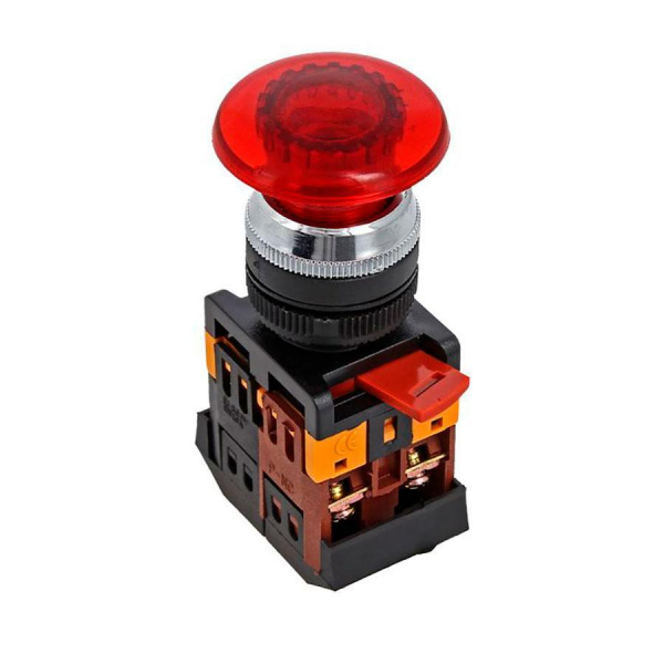 Кнопка AELA-22 красная с подсветкой NO+NC 380В Грибок EKF PROxima pbn-aela-1r-380 Кнопка AELA-22 красная с подсветкой NO+NC 380В Грибок EKF PROxima pbn-aela-1r-380