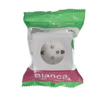 Розетка 2К+З Systeme Electric Blanca 16A 250V со шторками белая BLNRA011111