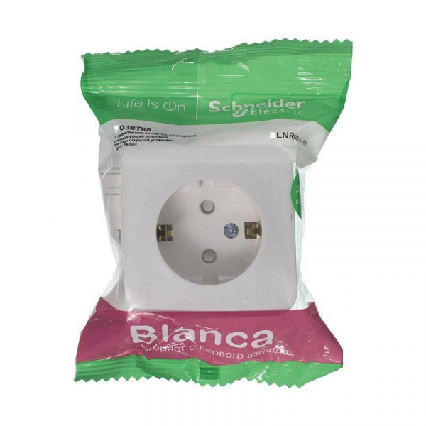 Розетка 2К+З Systeme Electric Blanca 16A 250V со шторками белая BLNRA011111 Розетка 2К+З Systeme Electric Blanca 16A 250V со шторками белая BLNRA011111