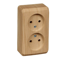 Розетка двойная 2К Systeme Electric Этюд 16A 250V сосна PA16-005D