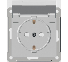 Розетка 2К+З Systeme Electric 16A 250V с крышкой шторками слоновая кость RS16-152B-28