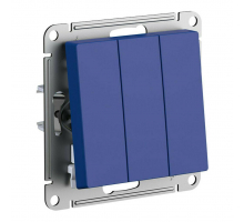 Выключатель трехклавишный Systeme Electric AtlasDesign 10A 250V аквамарин ATN001131