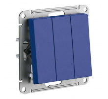 Выключатель трехклавишный Systeme Electric AtlasDesign 10A 250V аквамарин ATN001131