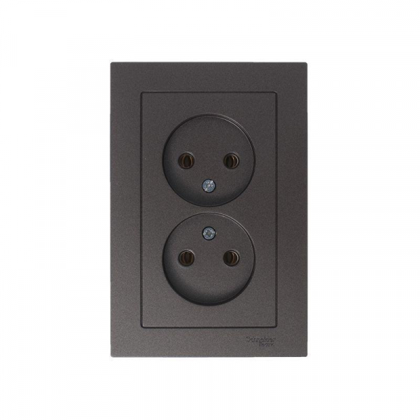 Розетка двойная 2К Systeme Electric AtlasDesign 16A 250V мокко ATN000620 Розетка двойная 2К Systeme Electric AtlasDesign 16A 250V мокко ATN000620