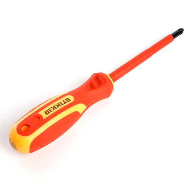 Отвертка крестовая диэлектрическая Stekker Ph 2 х 100 мм, SDE-PH2-100 39766