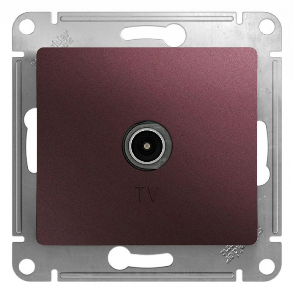 ТВ-розетка Systeme Electric Glossa баклажановая GSL001193 ТВ-розетка Systeme Electric Glossa баклажановая GSL001193