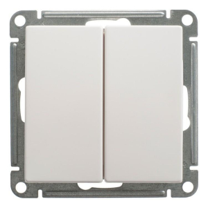 Переключатель двухклавишный проходной Systeme Electric W59 10A 250V белый VS610-256-1-86
