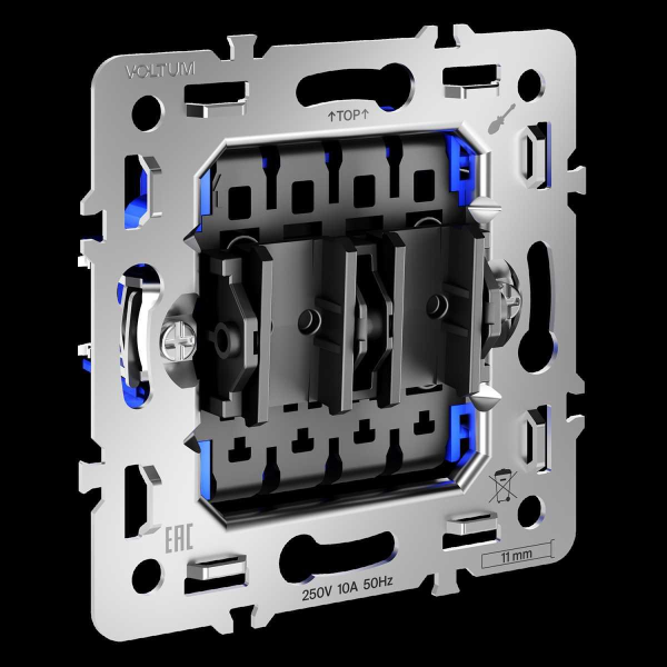 Механизм перекрестного переключателя двухклавишного 10А, S70 Voltum VLS0205M
