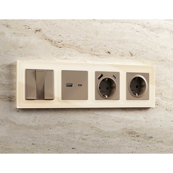 Лицевая панель розетки AMBRELLA VOLT AP6360