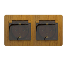 Розетка двойная 2К+З Systeme Electric Glossa 16A 250V со шторками дуб GSL000547