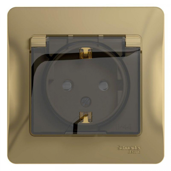 Розетка 2К+З Systeme Electric Glossa 16A 250V со шторками и крышкой титан GSL000448 Розетка 2К+З Systeme Electric Glossa 16A 250V со шторками и крышкой титан GSL000448
