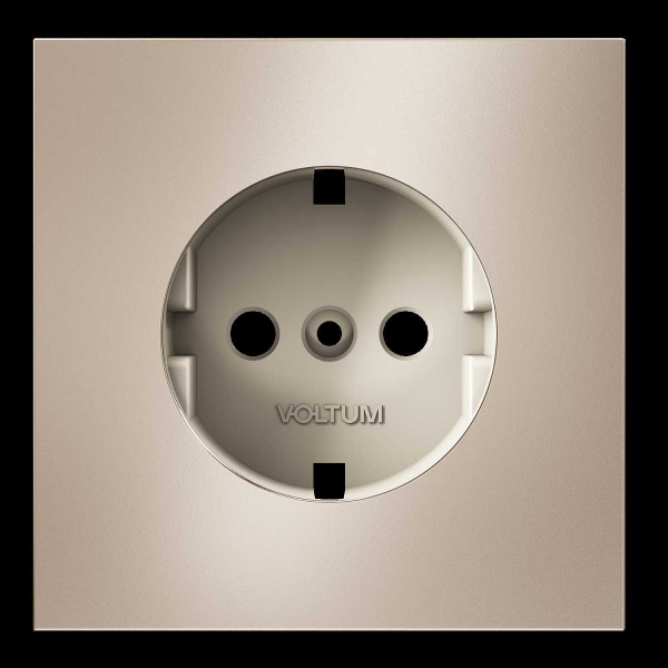 Накладка для розетки с заземлением, S70 Metal (платина) Voltum VLSM000610
