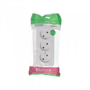 Розетка тройная 2К Systeme Electric Blanca 16A 250V белая BLNRA000311