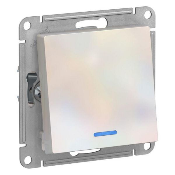 Переключатель одноклавишный проходной Systeme Electric AtlasDesign 10A 250V с подсветкой жемчужный ATN000463 Переключатель одноклавишный проходной Systeme Electric AtlasDesign 10A 250V с подсветкой жемчужный ATN000463