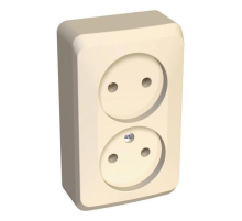 Розетка двойная 2К Systeme Electric Этюд 16A 250V кремовая PA16-005K