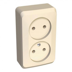 Розетка двойная 2К Systeme Electric Этюд 16A 250V кремовая PA16-005K