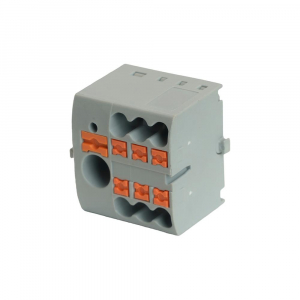 LD580 PTFIX 6-06/25 Зажим блочный PT распред. на 6 точ,сеч 2,5 мм2,690V,41А, интегр.1 точка,серый