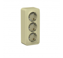 Розетка тройная Systeme Electric Blanca 16A 250V с заземлением и шторками бежевая BLNRA011317