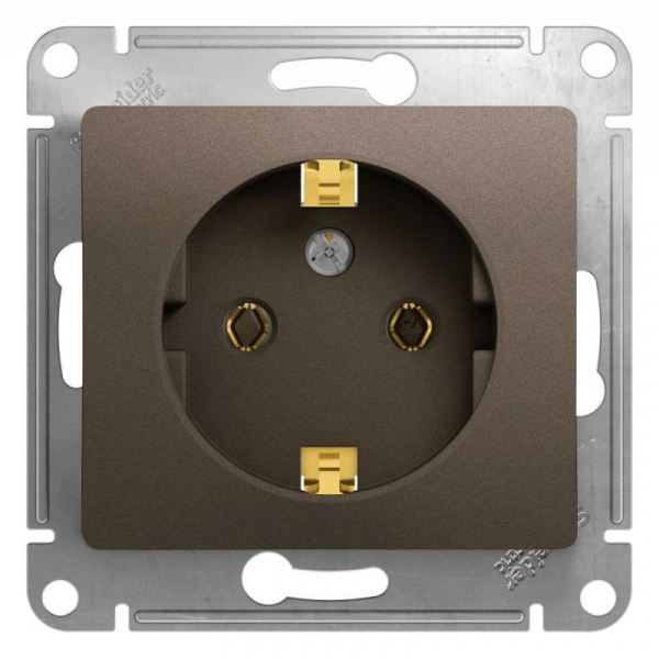 Розетка 2К+З Systeme Electric Glossa 16A 250V шоколад GSL000843