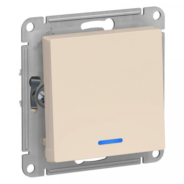 Выключатель одноклавишный Systeme Electric AtlasDesign 10A 250V с подсветкой бежевый ATN000213 Выключатель одноклавишный Systeme Electric AtlasDesign 10A 250V с подсветкой бежевый ATN000213