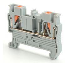 Зажим пружинный, 2-проводной проходной ЗНИ - 2,5 ,JXB PT 2,5, серый LD572-1-25