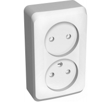 Розетка двойная 2К Systeme Electric Этюд 16A 250V со шторками белая PA16-006B