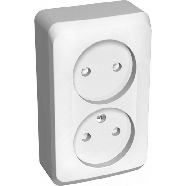 Розетка двойная 2К Systeme Electric Этюд 16A 250V со шторками белая PA16-006B Розетка двойная 2К Systeme Electric Этюд 16A 250V со шторками белая PA16-006B