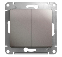 Выключатель двухклавишный Systeme Electric Glossa 10A 250V платина GSL001251 Выключатель двухклавишный Systeme Electric Glossa 10A 250V платина GSL001251