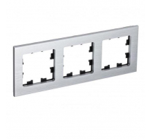 Рамка 3-постовая Systeme Electric AtlasDesign Nature серебро ATN312103