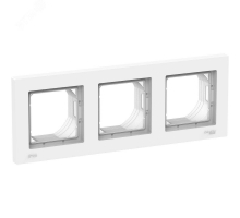 Рамка 3-постовая Systeme Electric AtlasDesign Aqua белая ATN440103