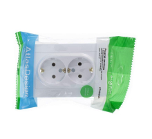 Розетка двойная 2К+З Systeme Electric AtlasDesign 16A 250V жемчужная ATN000424