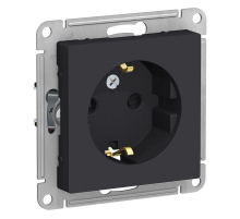 Розетка 2К+З Systeme Electric AtlasDesign 16A 250V со шторками карбон ATN001045