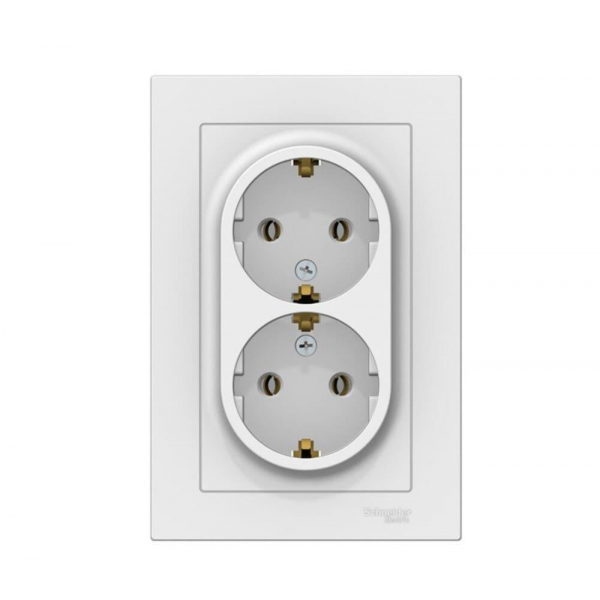 Розетка двойная 2К+З Systeme Electric AtlasDesign 16A 250V белая ATN000124 Розетка двойная 2К+З Systeme Electric AtlasDesign 16A 250V белая ATN000124