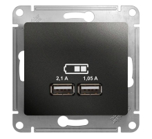 Розетка двойная USB Systeme Electric Glossa Type A+A антрацит GSL000733