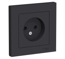 Розетка 2К Systeme Electric AtlasDesign 16A 250V карбон ATN001040