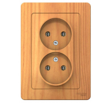 Розетка двойная 2К Systeme Electric Blanca 16A 250V ясень BLNRS000025