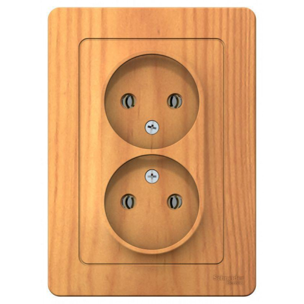 Розетка двойная 2К Systeme Electric Blanca 16A 250V ясень BLNRS000025 Розетка двойная 2К Systeme Electric Blanca 16A 250V ясень BLNRS000025