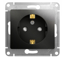 Розетка 2К+З Systeme Electric Glossa 16A 250V со шторками антрацит GSL000745
