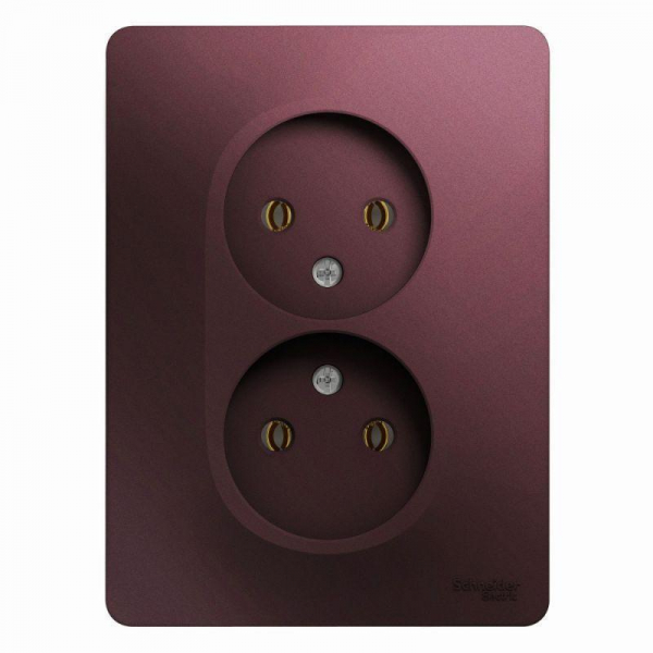 Розетка двойная 2К Systeme Electric Glossa 16A 250V баклажановая GSL001120