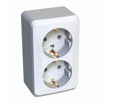 Розетка двойная 2К+З Systeme Electric Этюд 16A 250V белая PA16-007B